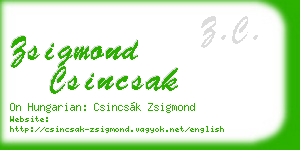 zsigmond csincsak business card