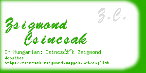 zsigmond csincsak business card